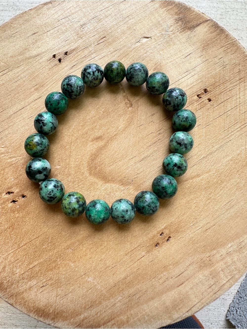 Green Beaded Stretch Bracelet - Women Jewelry